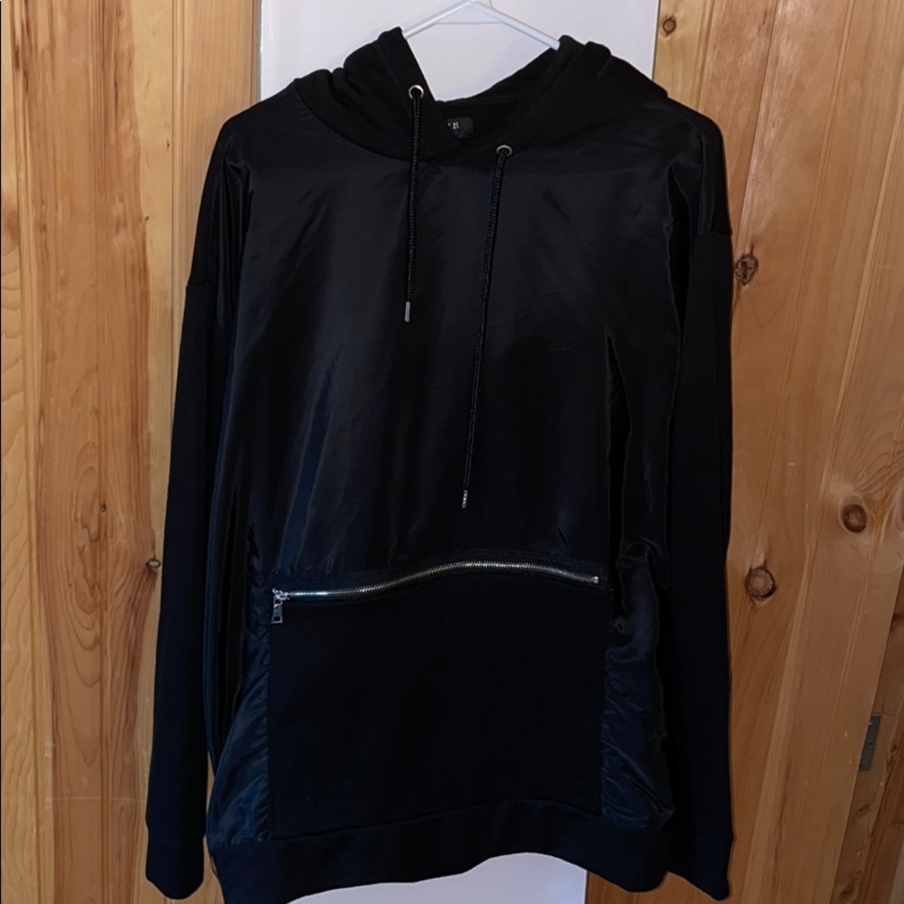 Black panel hoodie